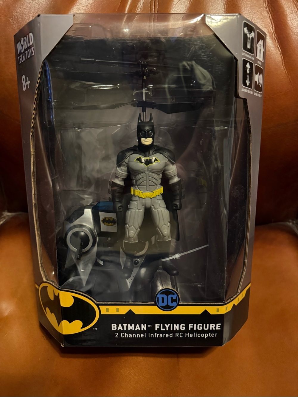 DC Comics Batman Flying Figure RC Helicopter - Gray, Black & Yellow
